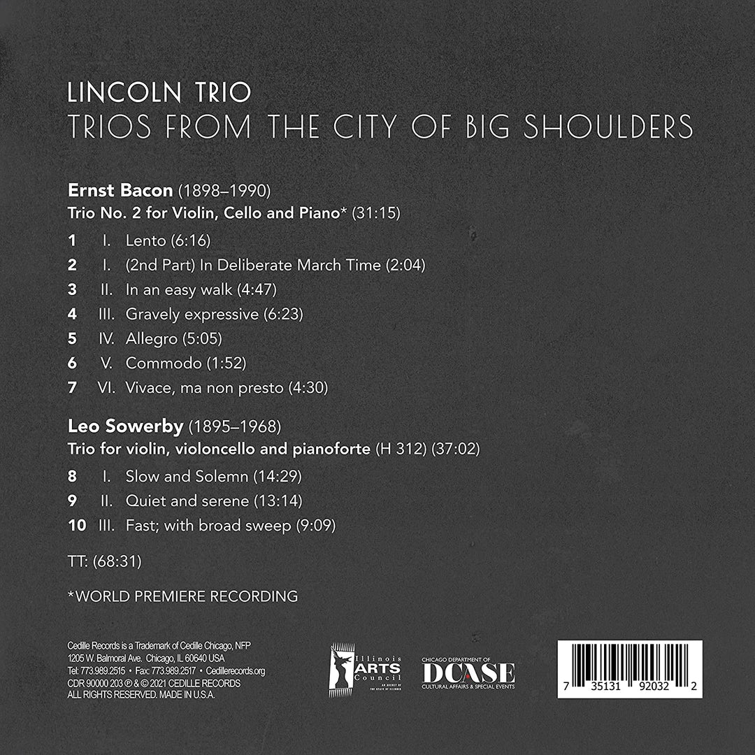 Trios From The City Of Big [Lincoln Trio] [Cedille Records R 90000 203] [Audio CD]