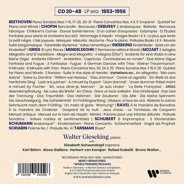 Walter Gieseking - The Complete Warner Classics Recordings [Audio CD]