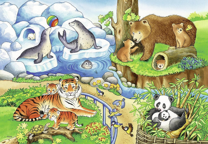 Ravensburger 76024 Puzzle „Tiere im Zoo“ (2 x 12-teilig)