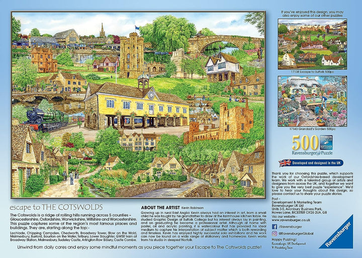 Ravensburger Escape to The Cotswolds 500-teiliges Puzzle für Erwachsene und Kinder A