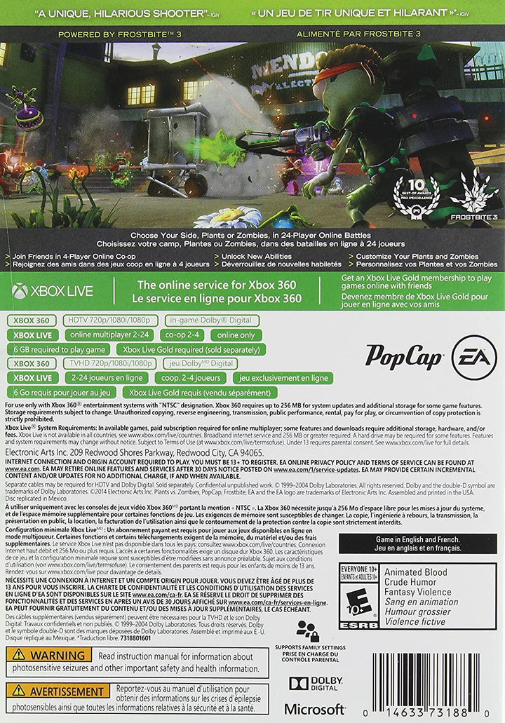 Plants vs Zombies - Garden Warfare - Xbox 360 - NEW SEALED