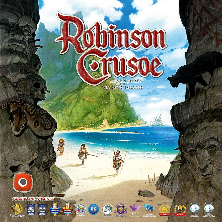 Kooperatives Brettspiel „Robinson Crusoe: Abenteuer auf der verfluchten Insel“.