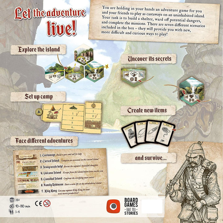 Kooperatives Brettspiel „Robinson Crusoe: Abenteuer auf der verfluchten Insel“.