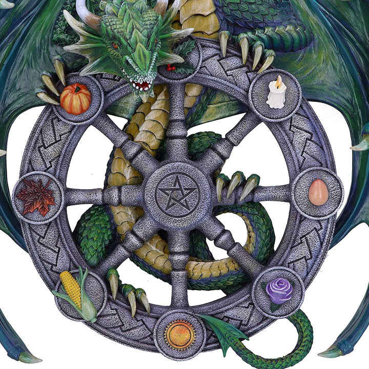 Nemesis Now Anne Stokes Magical Dragon Pagan Wheel of the Year Wandschild, Gree