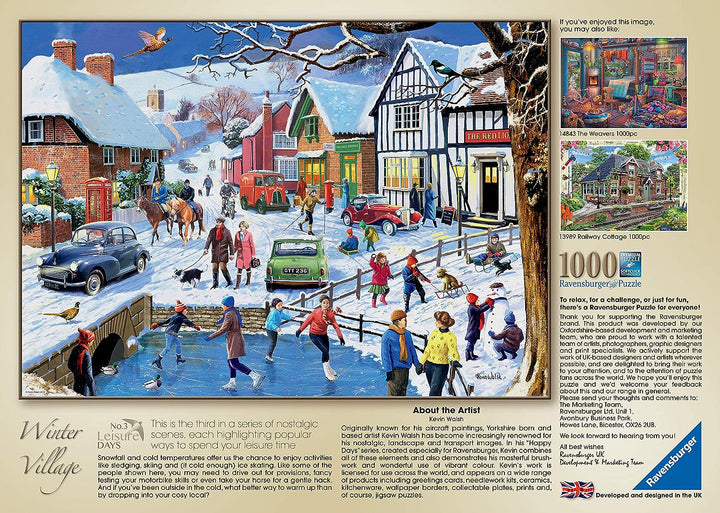 Ravensburger Leisure Days Nr. 3 – Das Winterdorf, 1000-teiliges Puzzle für Erwachsene und Kinder ab 12 Jahren