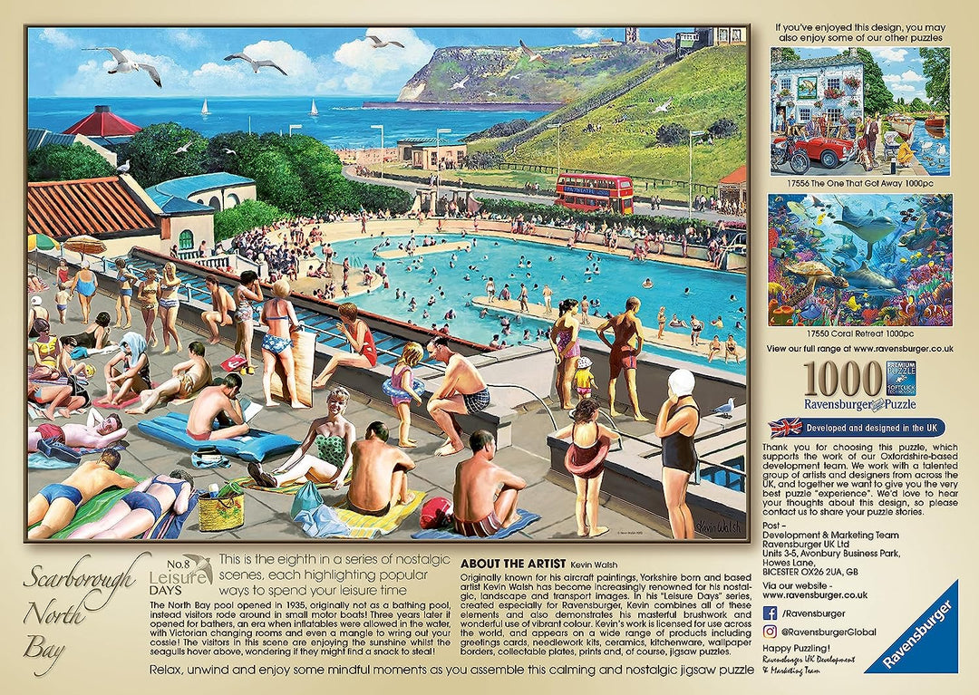 Ravensburger 17548 Leisure Days No.8-Scarborough North Bay &amp; Pool 1000-teilige Schablone