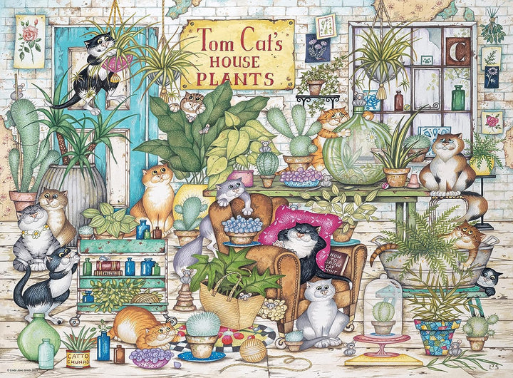 Ravensburger Crazy Cats – Tom Cat's House Plants 500-teiliges Puzzle für Adu