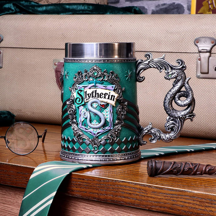 Harry Potter Slytherin Hogwarts House Sammelkrug, Grün-Silber, 15,5 cm