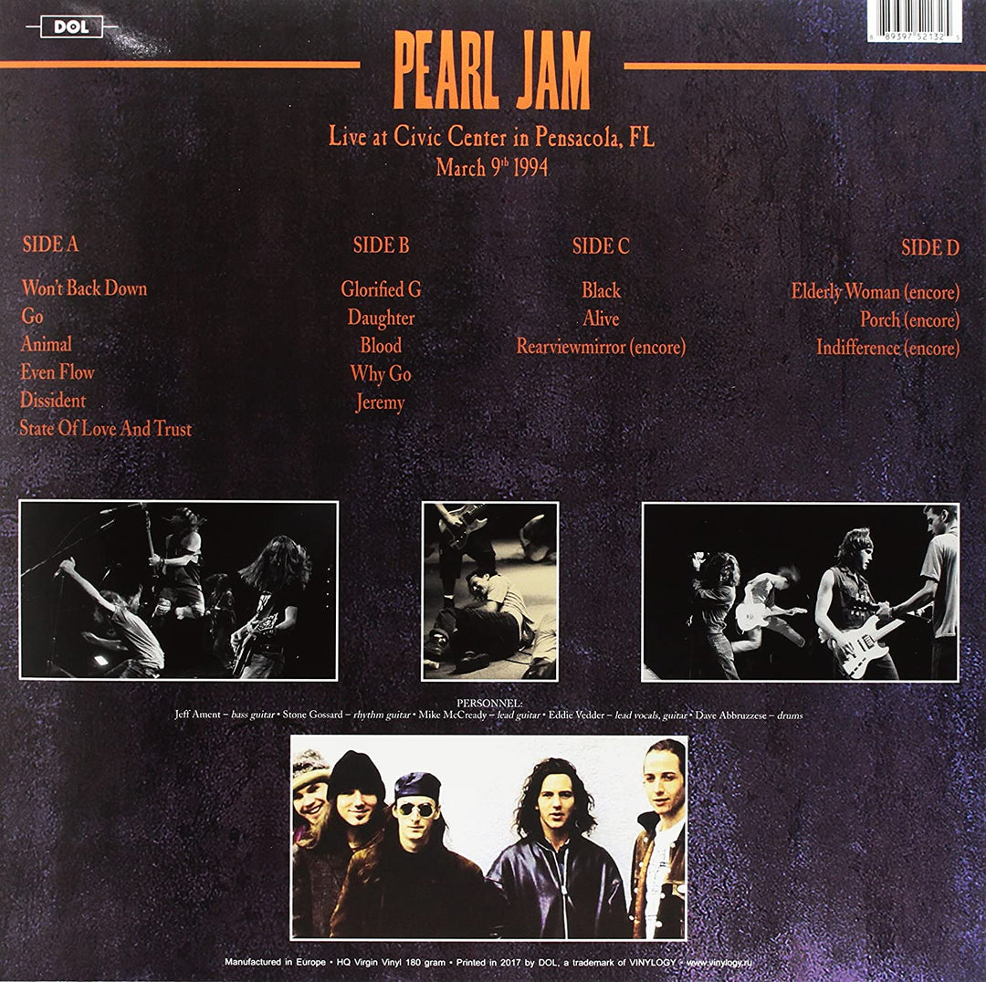 Pearl Jam – Live im Civic Center in Pensacola, FL – 9. März 1994 [VINYL]