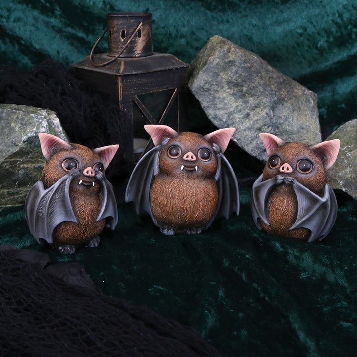 Nemesis Now B4473N9 Three Wise Bats 8,5 cm Figuren, braun