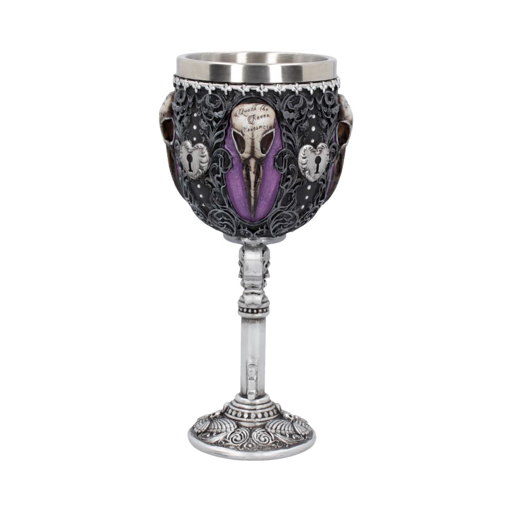 Nemesis Now B4725P9 Edgar's Raven Goblet 18cm, Resin w. Stainless Steel