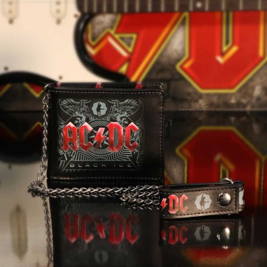 Offiziell lizenziertes AC/DC Black Ice Album-Portemonnaie und Kette von Nemesis Now, 11 cm