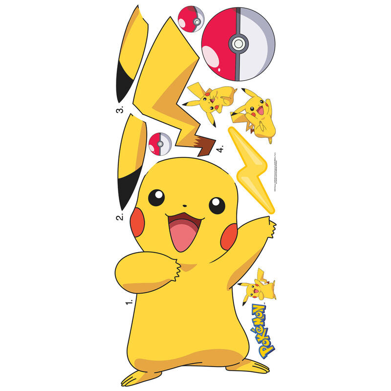 ROOMMATES Giant Repositionable Sticker Pikachu Pokemon Nintendo 45.7 cm x 101.6